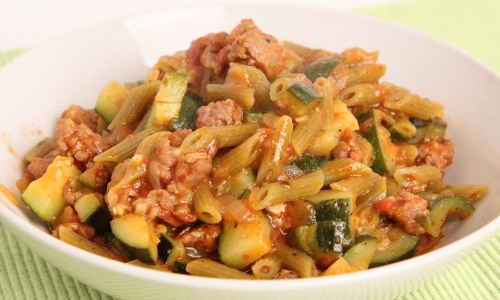 One Pot Pasta with Sausage and Zucchini