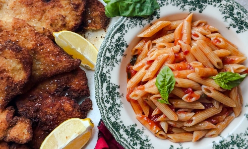 Pasta and Chicken Cutlets
