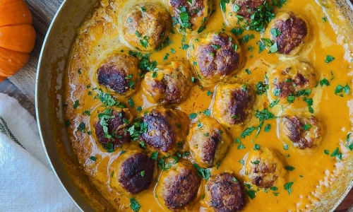 Turkey Meatballs in Pumpkin Sauce