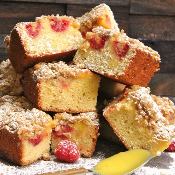 Citrus Raspberry Blondie Bars