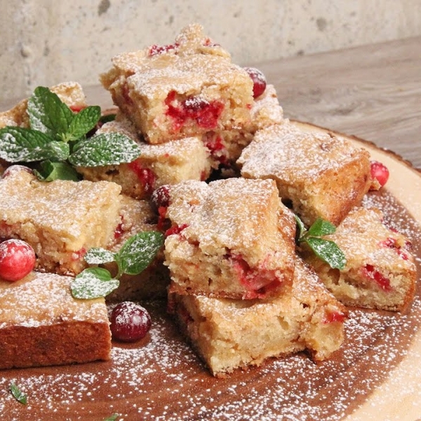 Cranberry White Chocolate Blondies