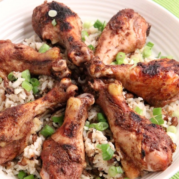 Jerk Chicken with Rice and Peas