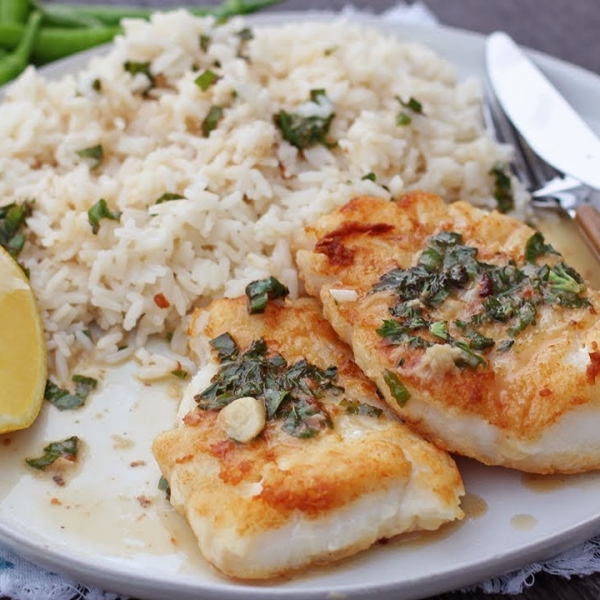 Lemon and Basil Pan Seared Cod