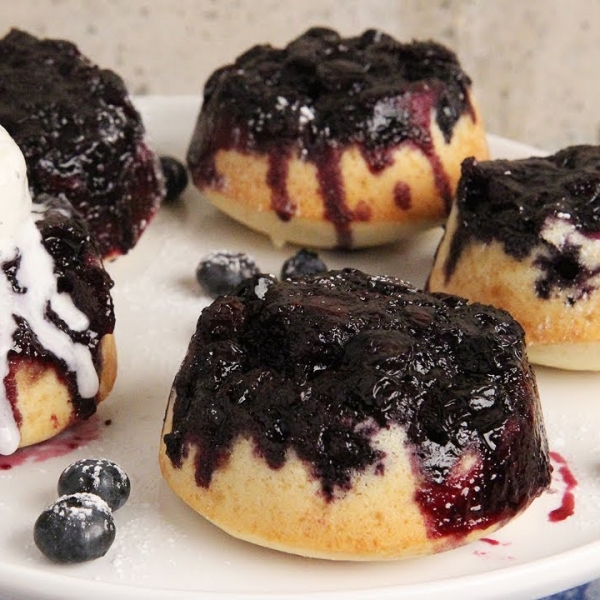 Mini Blueberry Upside Down Cakes