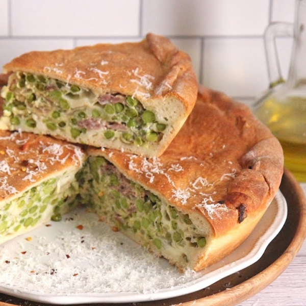 Nonna's Peas Stuffed Pizza