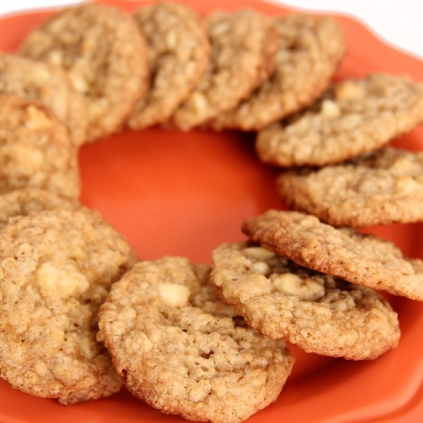 Oatmeal Almond White Chocolate Chip Cookies