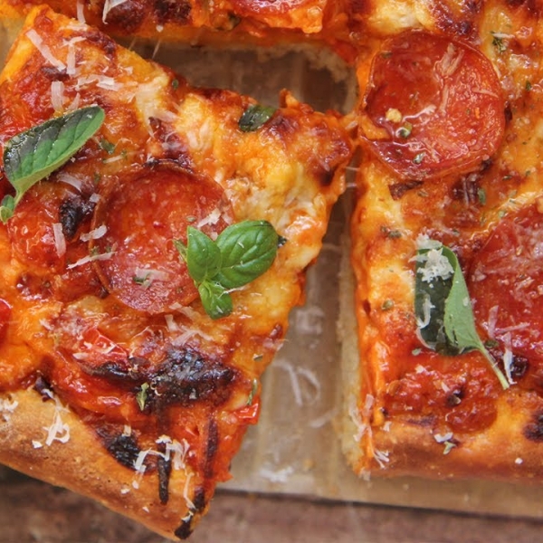 Sicilian Pizza with Vodka Sauce