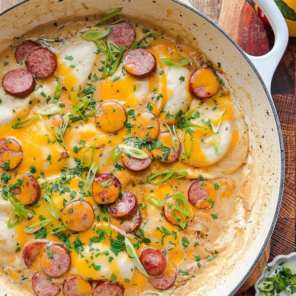 Skillet Pierogi and Kielbasa